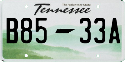 TN license plate B8533A