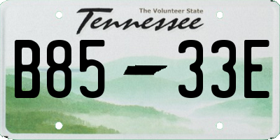 TN license plate B8533E