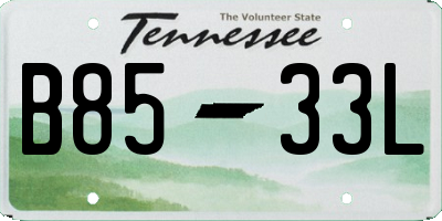 TN license plate B8533L