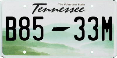 TN license plate B8533M