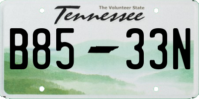 TN license plate B8533N