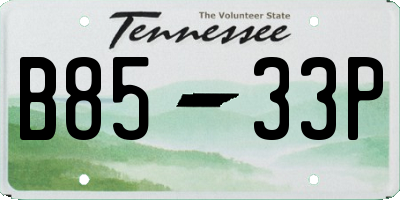 TN license plate B8533P
