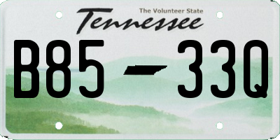 TN license plate B8533Q