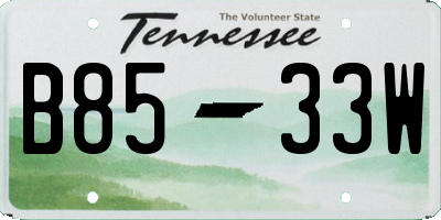 TN license plate B8533W