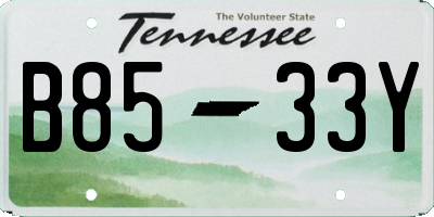 TN license plate B8533Y