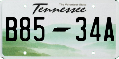 TN license plate B8534A
