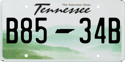 TN license plate B8534B
