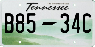 TN license plate B8534C