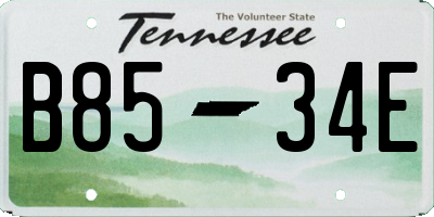 TN license plate B8534E