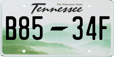 TN license plate B8534F