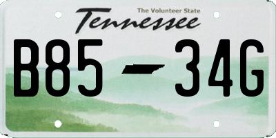 TN license plate B8534G