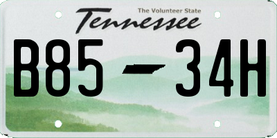 TN license plate B8534H