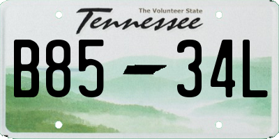 TN license plate B8534L