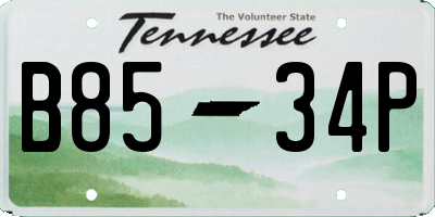 TN license plate B8534P