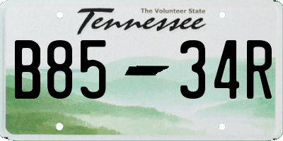 TN license plate B8534R