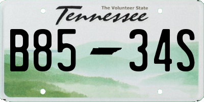 TN license plate B8534S