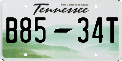 TN license plate B8534T