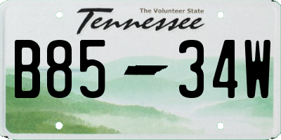 TN license plate B8534W