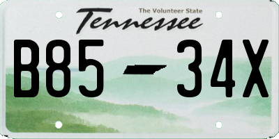 TN license plate B8534X