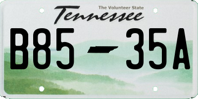 TN license plate B8535A