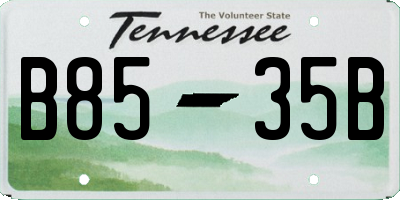 TN license plate B8535B