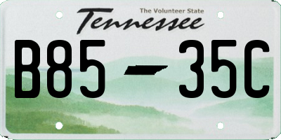 TN license plate B8535C