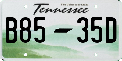 TN license plate B8535D