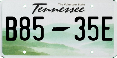 TN license plate B8535E