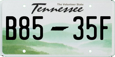 TN license plate B8535F