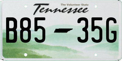 TN license plate B8535G