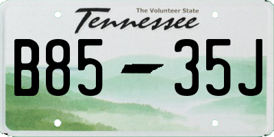 TN license plate B8535J