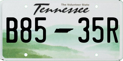 TN license plate B8535R