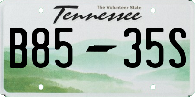 TN license plate B8535S