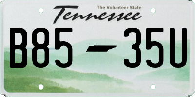 TN license plate B8535U