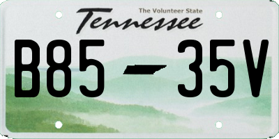 TN license plate B8535V