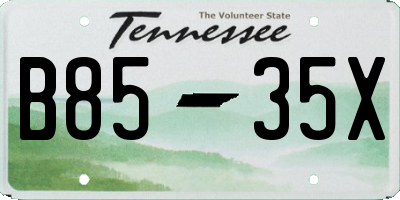 TN license plate B8535X