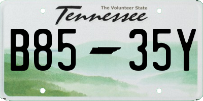 TN license plate B8535Y