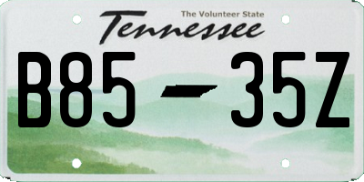 TN license plate B8535Z
