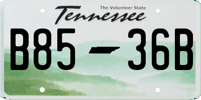 TN license plate B8536B