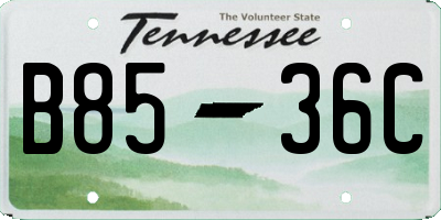 TN license plate B8536C
