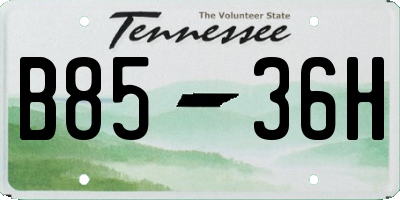 TN license plate B8536H