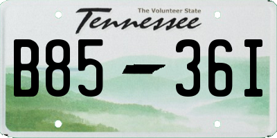 TN license plate B8536I