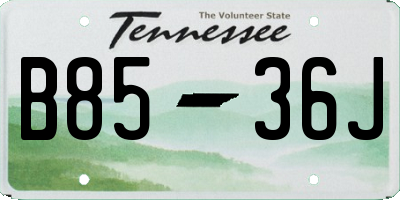 TN license plate B8536J
