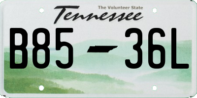 TN license plate B8536L