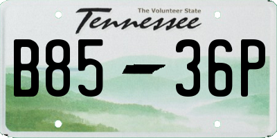 TN license plate B8536P