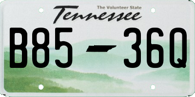 TN license plate B8536Q