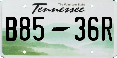 TN license plate B8536R