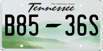 TN license plate B8536S
