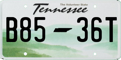 TN license plate B8536T