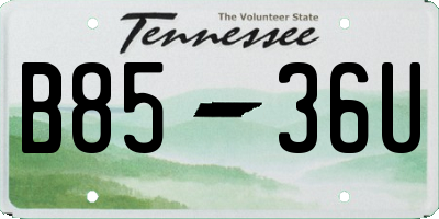 TN license plate B8536U